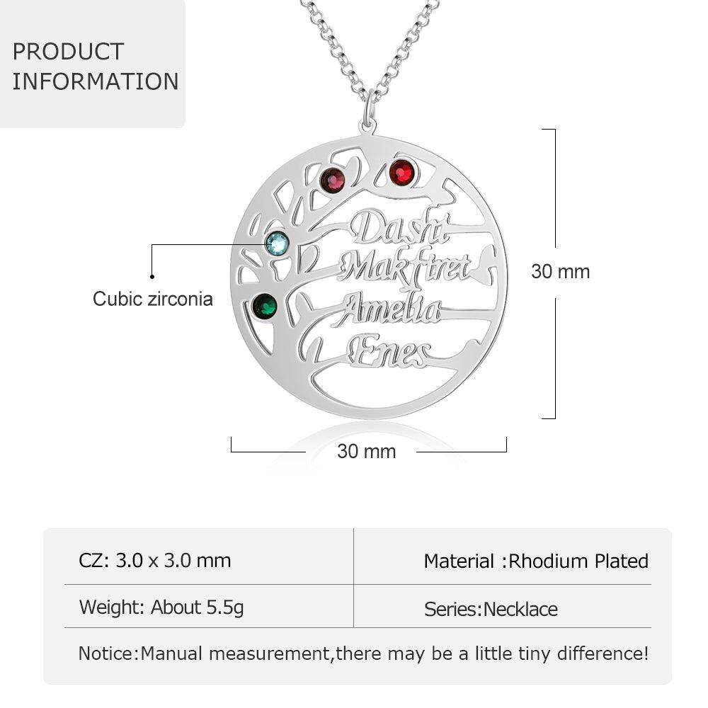 Personalized Family Tree Necklace with Customized Bracelet-Personalized Jewels