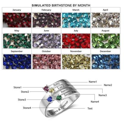 Personalized Geometric Shape 925 Sterling Silver Ring With Cubic Zirconia Stones - Personalized Jewel