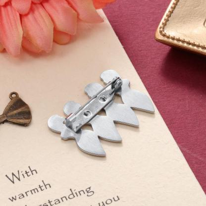 Personalized German Silver Four Name Engravings Jewelry Pins-Personalized Jewels