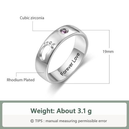 Personalized Hollow Baby Footprint Ring Solid Engagement Ring - Personalized Jewel