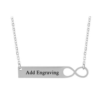 Personalized Infinity Custom Name Bar Necklace with Engrave Name Pendant for Women - Personalized Jewel