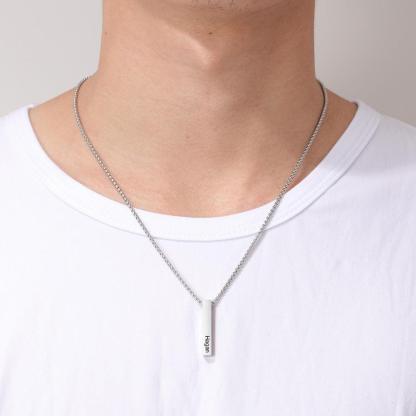 Personalized Jewelry for Men - Four Sided Engraved Necklace for Men - Bar Necklace for Men - Father’s Day Gift for Men - Personalized Jewel
