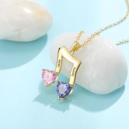 Personalized Jewelry for Women - Musical Note Engraved Birthstone for Women - Customized Jewelry for Women - Personalized Jewel