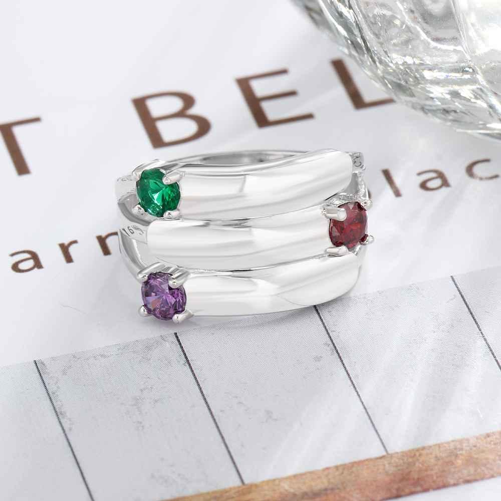 Personalized Jewelry for Women - Three Engraved Names Jewelry - Sterling Silver Promise Ring for Women - Personalized Jewel