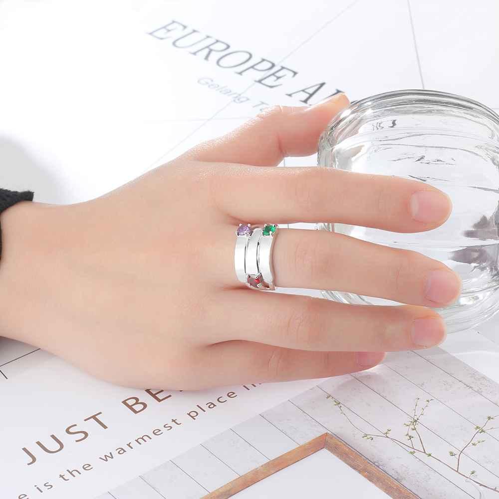 Personalized Jewelry for Women - Three Engraved Names Jewelry - Sterling Silver Promise Ring for Women - Personalized Jewel