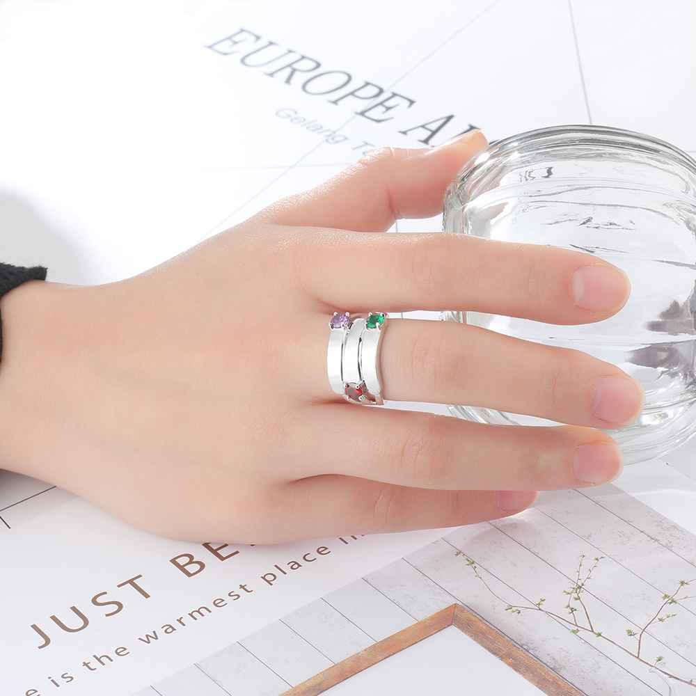 Personalized Jewelry for Women - Three Engraved Names Jewelry - Sterling Silver Promise Ring for Women - Personalized Jewel