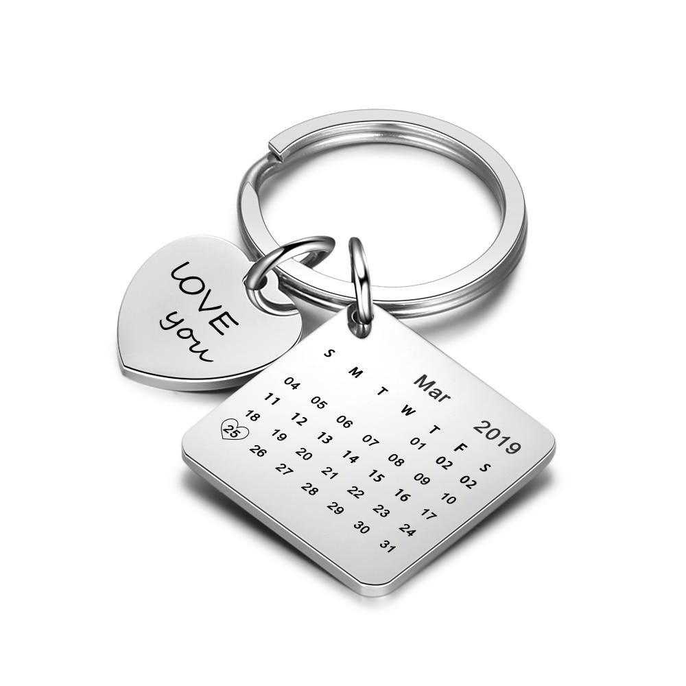 Personalized Keychain Custom Charm With Personal Message And Date Of Birth Engraving-Personalized Jewels