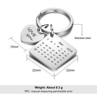 Personalized Keychain Custom Charm With Personal Message And Date Of Birth Engraving-Personalized Jewels