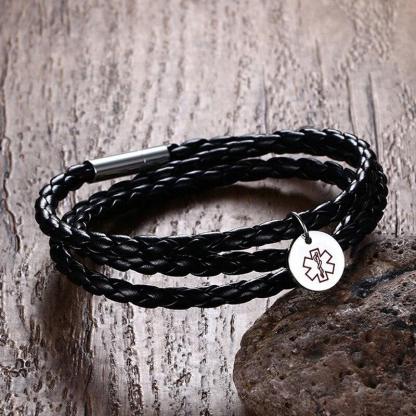 Personalized Leather Bracelet - PU Leather Vintage Style Braided Band - Personalized Jewel
