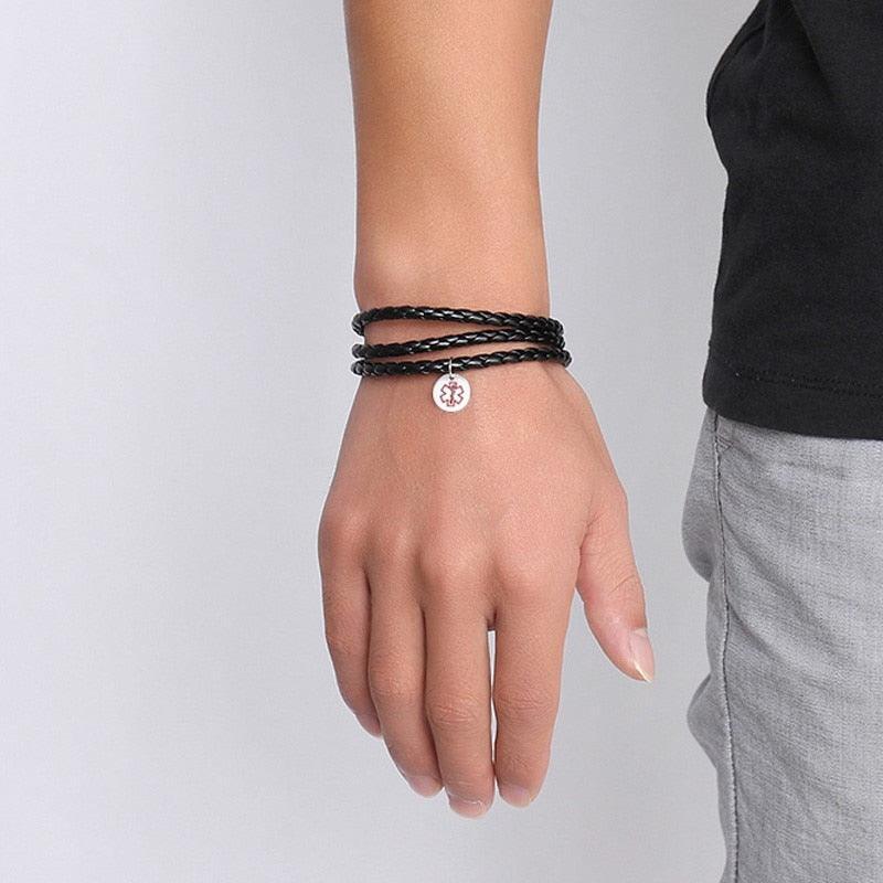 Personalized Leather Bracelet - PU Leather Vintage Style Braided Band - Personalized Jewel