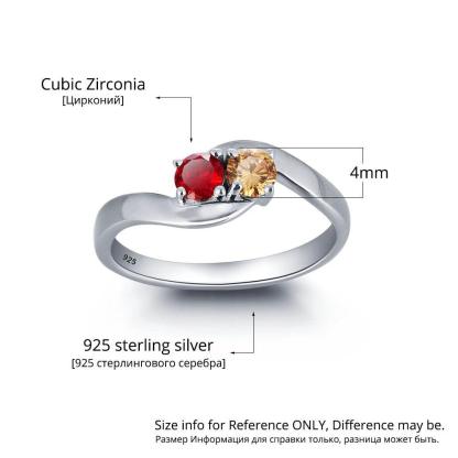 Personalized Love Promise Rings - Engraved Two Layer Names & Birthstone, Elegant Jewelry for Women - Classic On-Trend Jewelry Collection For Women Of All Ages - Personalized Jewel