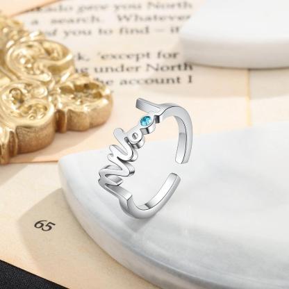 Personalized Mrs 925 Sterling Silver Ring Classic Women Band-Personalized Jewels