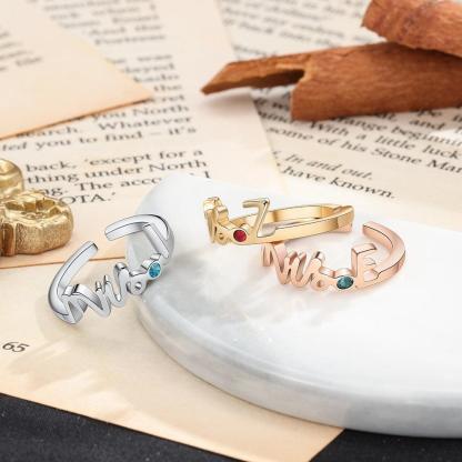 Personalized Mrs 925 Sterling Silver Ring Classic Women Band-Personalized Jewels