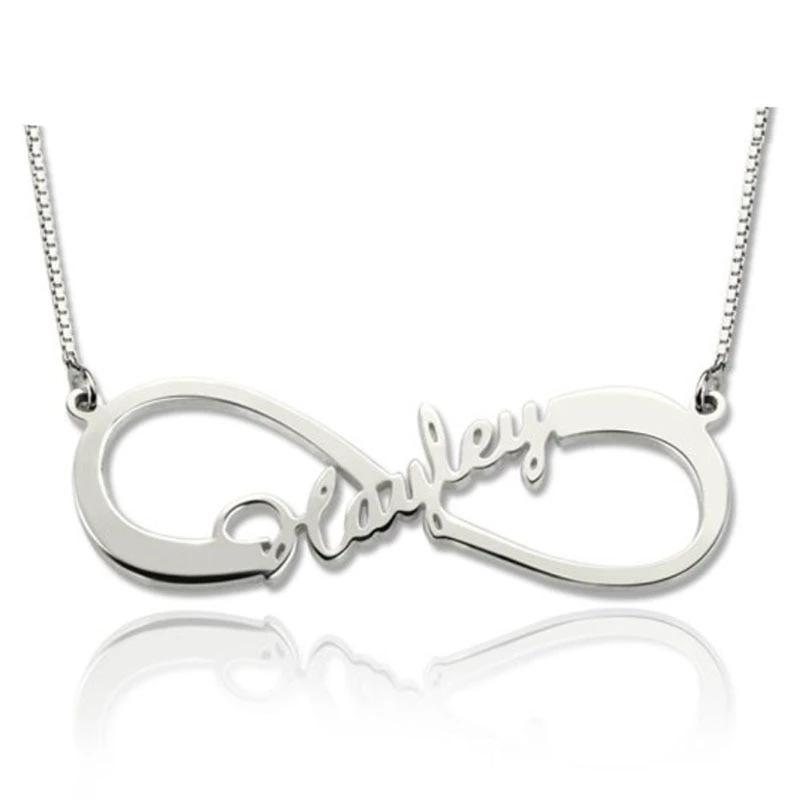 Personalized Name 925 Sterling Silver Customized Infinity Nameplate Necklaces Pendants-Personalized Jewels
