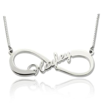 Personalized Name 925 Sterling Silver Customized Infinity Nameplate Necklaces Pendants-Personalized Jewels