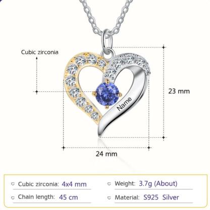 Personalized Name & Birthstone Pendant Necklace - Personalized Jewel