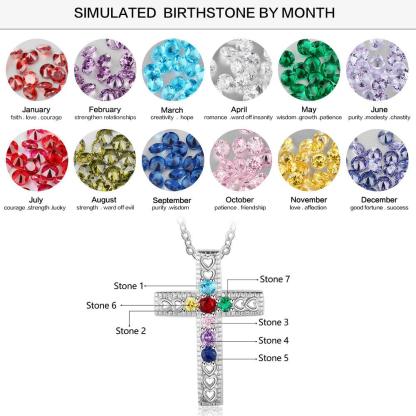 Personalized Necklace And Pendants Seven Custom Birthstones - Personalized Jewel