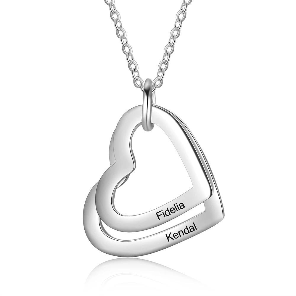 Personalized Necklace With Custom 2 Names Engraved-Personalized Jewels