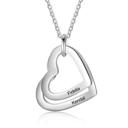 Personalized Necklace With Custom 2 Names Engraved - Personalized Jewel