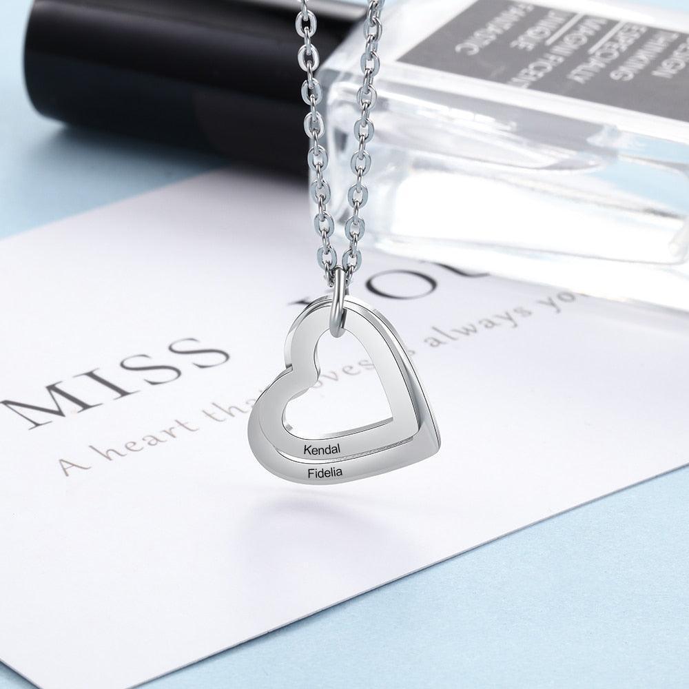 Personalized Necklace With Custom 2 Names Engraved-Personalized Jewels