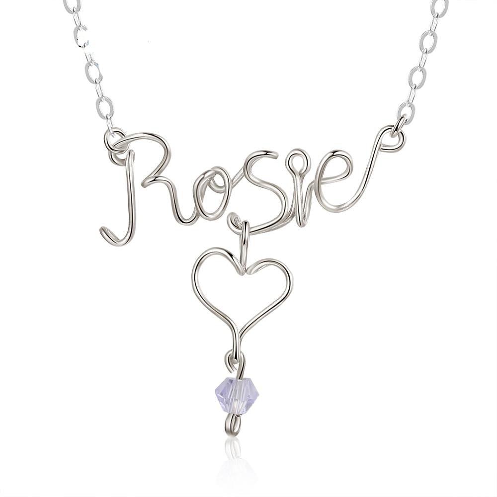 Personalized Necklaces For Women, Sterling Silver Customized Letter Nameplate Jewellery, Heart Pendant Necklaces For Women - Personalized Jewel