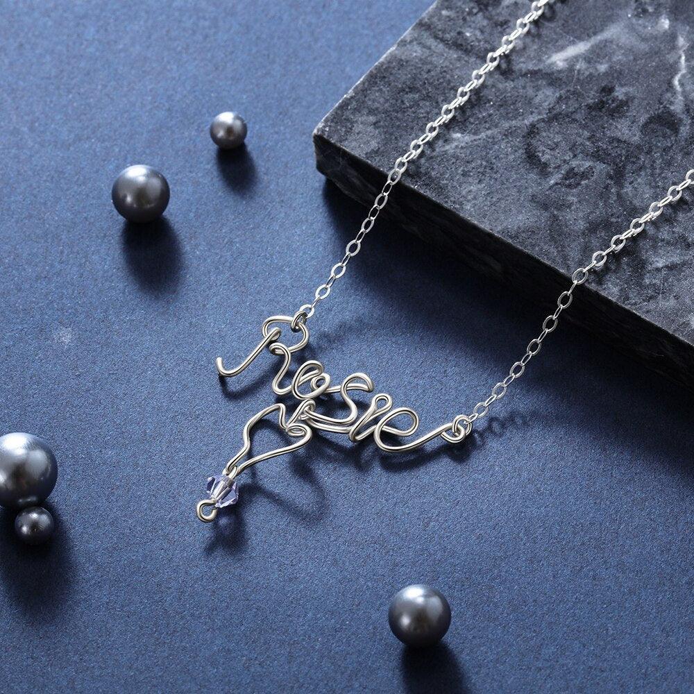Personalized Necklaces For Women, Sterling Silver Customized Letter Nameplate Jewellery, Heart Pendant Necklaces For Women - Personalized Jewel