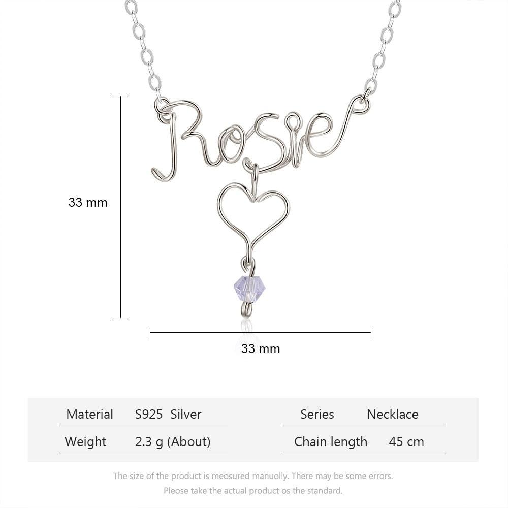 Personalized Necklaces For Women, Sterling Silver Customized Letter Nameplate Jewellery, Heart Pendant Necklaces For Women - Personalized Jewel