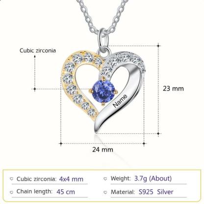 Personalized One Custom Name And Birthstone Pendant Necklace - Personalized Jewel