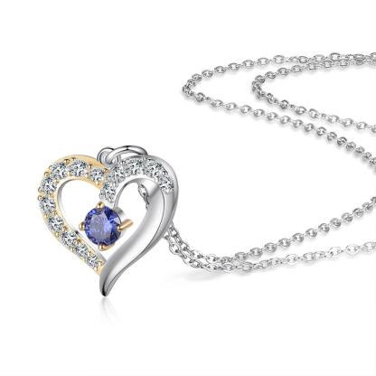 Personalized One Custom Name And Birthstone Pendant Necklace - Personalized Jewel