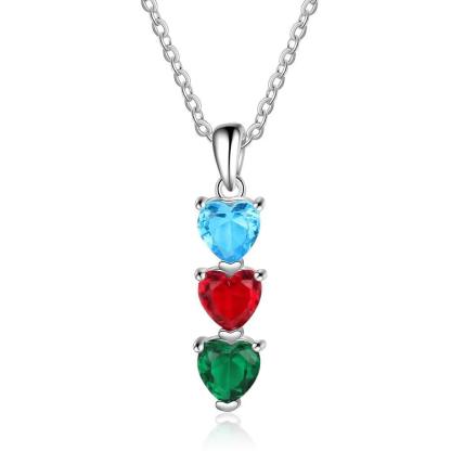 Personalized Pendant Three Custom Birthstones - Personalized Jewel