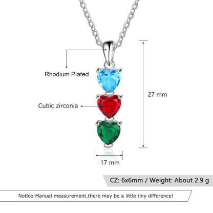 Personalized Pendant Three Custom Birthstones - Personalized Jewel