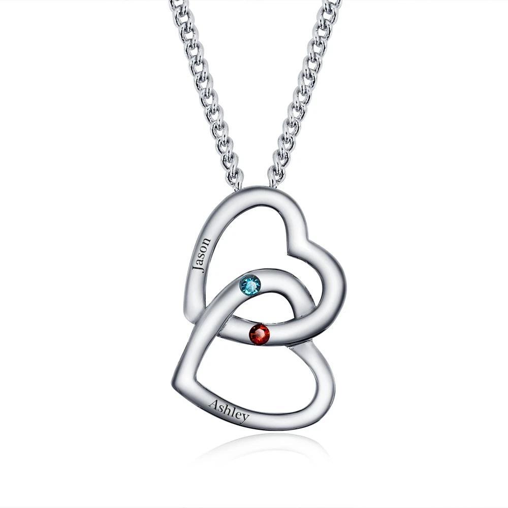 Personalized Pendants For Women- Birthstone Engraved Necklace For Girls- Sterling Silver Necklace For Ladies - Personalized Jewel