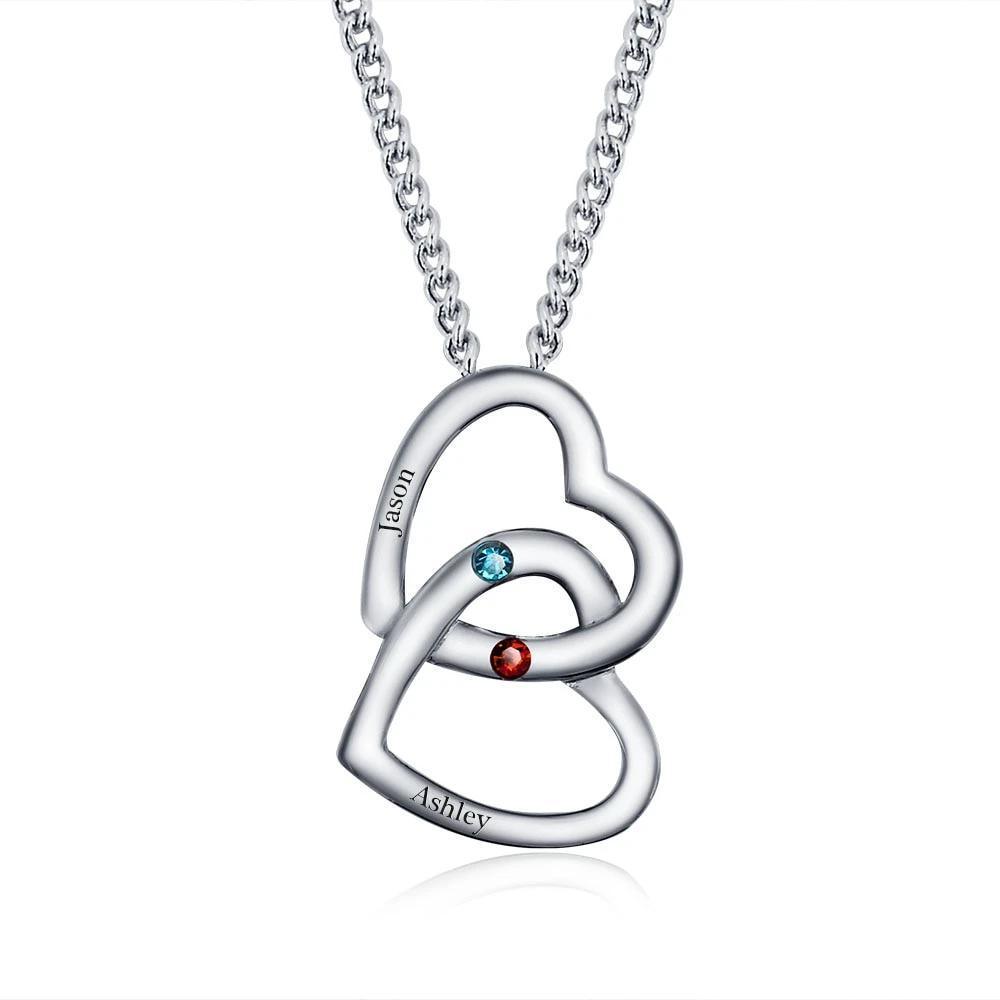 Personalized Pendants For Women- Birthstone Engraved Necklace For Girls- Sterling Silver Necklace For Ladies - Personalized Jewel