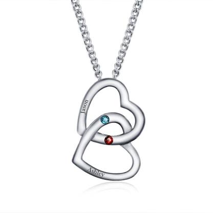 Personalized Pendants For Women- Birthstone Engraved Necklace For Girls- Sterling Silver Necklace For Ladies - Personalized Jewel