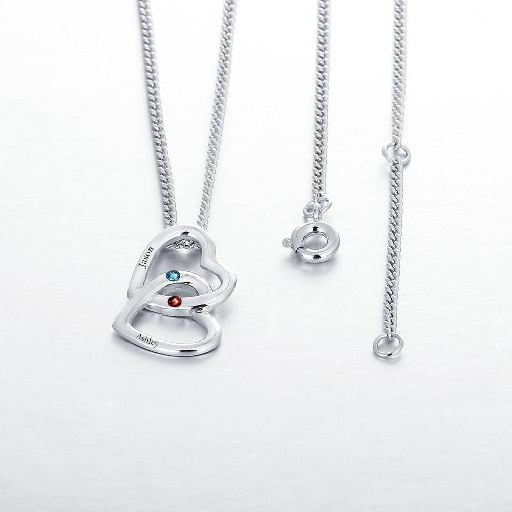 Personalized Pendants For Women- Birthstone Engraved Necklace For Girls- Sterling Silver Necklace For Ladies - Personalized Jewel