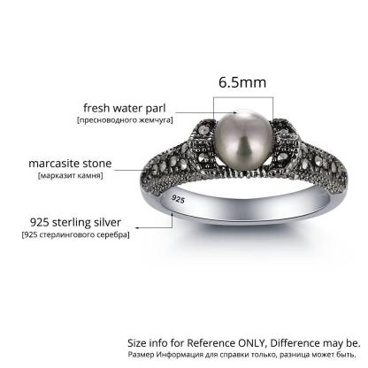 Personalized Ring 925 Sterling Silver Mosaic stone Simulated-pearl Rings For Women Mother's Day Gift - Personalized Jewel