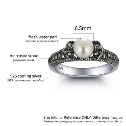 Personalized Ring 925 Sterling Silver Mosaic stone Simulated-pearl Rings For Women Mother's Day Gift - Personalized Jewel
