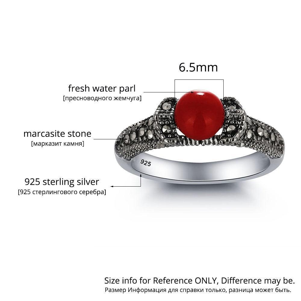 Personalized Ring 925 Sterling Silver Mosaic stone Simulated-pearl Rings For Women Mother's Day Gift - Personalized Jewel