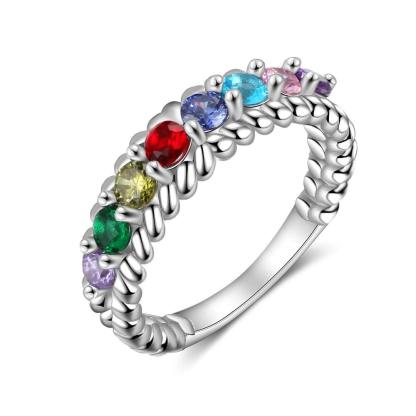 Personalized Rings for Women - Eight Custom Birthstones - Family Gift - Fashion Jewelry - Personalized Jewel