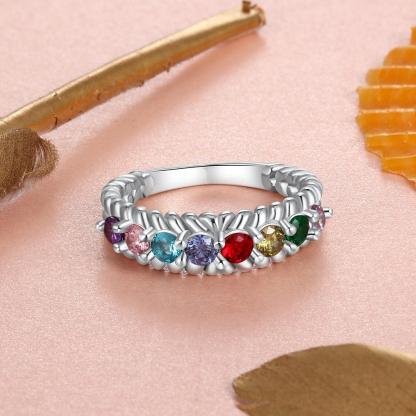 Personalized Rings for Women - Eight Custom Birthstones - Family Gift - Fashion Jewelry - Personalized Jewel