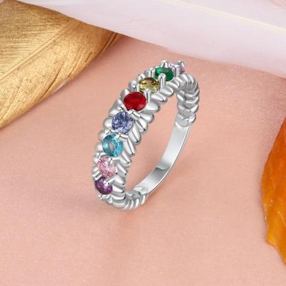 Personalized Rings for Women - Eight Custom Birthstones - Family Gift - Fashion Jewelry - Personalized Jewel