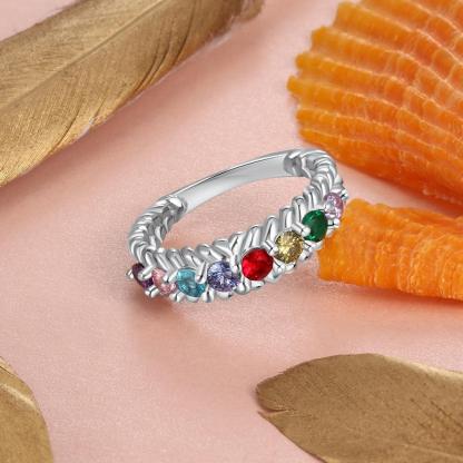 Personalized Rings for Women - Eight Custom Birthstones - Family Gift - Fashion Jewelry - Personalized Jewel
