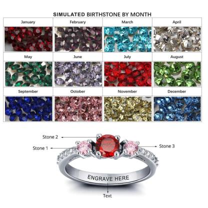 Personalized Round Shaped 925 Sterling Silver Ring for Women with Cubic Zirconia Cluster - Personalized Jewel