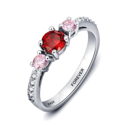 Personalized Round Shaped 925 Sterling Silver Ring for Women with Cubic Zirconia Cluster - Personalized Jewel