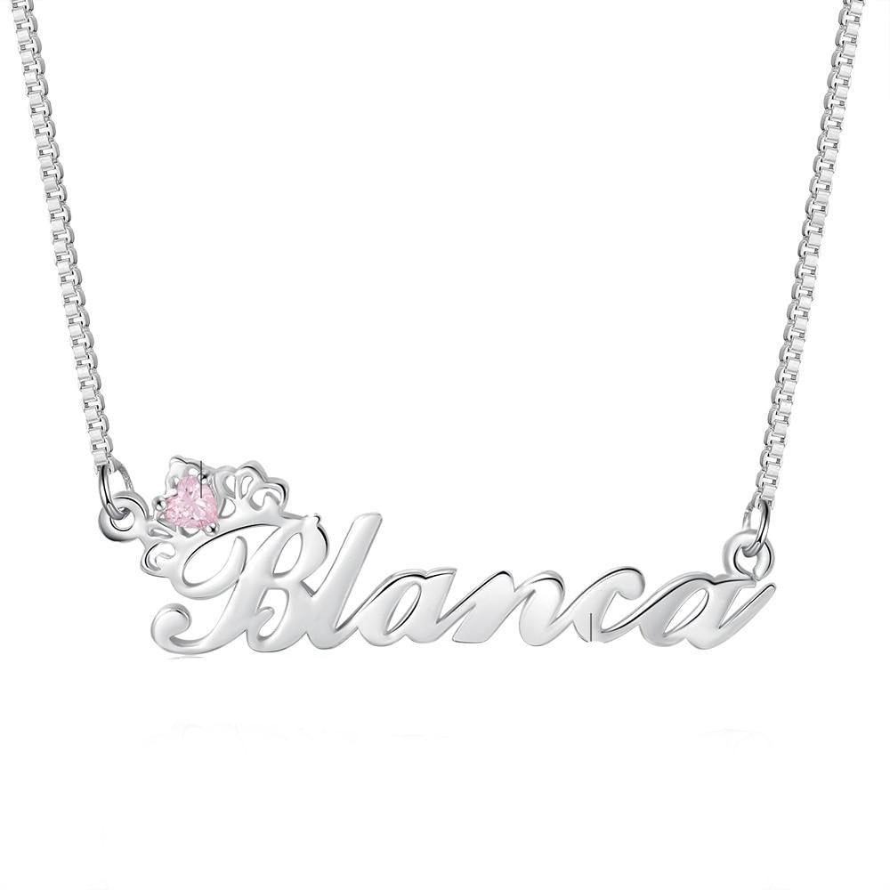 Personalized Silver Jewelry For Women - 925 Sterling Silver Jewelry For Women - One-Name Customizable Silver Jewelry For Women - Personalized Jewel