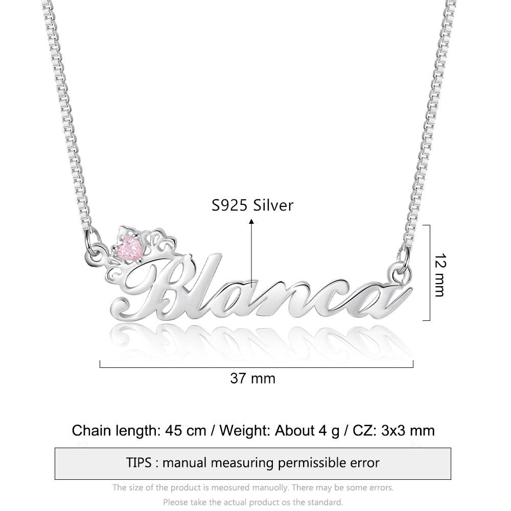 Personalized Silver Jewelry For Women - 925 Sterling Silver Jewelry For Women - One-Name Customizable Silver Jewelry For Women - Personalized Jewel