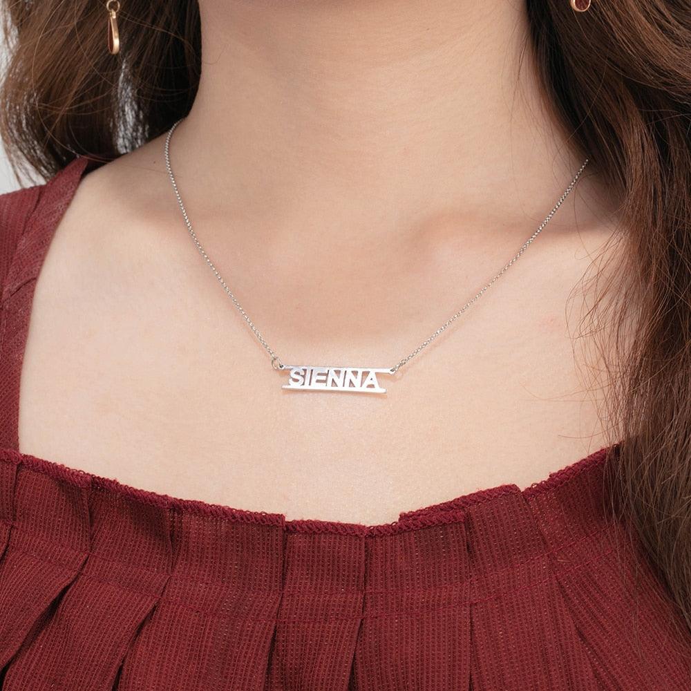Personalized Silver Jewelry For Women, 925 Sterling Silver Jewelry For Women, One-Name Customizable Silver Jewelry For Women - Personalized Jewel