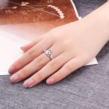 Personalized Silver Sterling Ring - Claddagh Heart - Engrave Special Phrase - Personalized Jewel