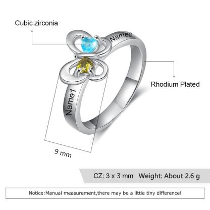 Personalized Solid 925 Sterling Silver Butterfly Rings Fashion Jewelry Gift - Personalized Jewel