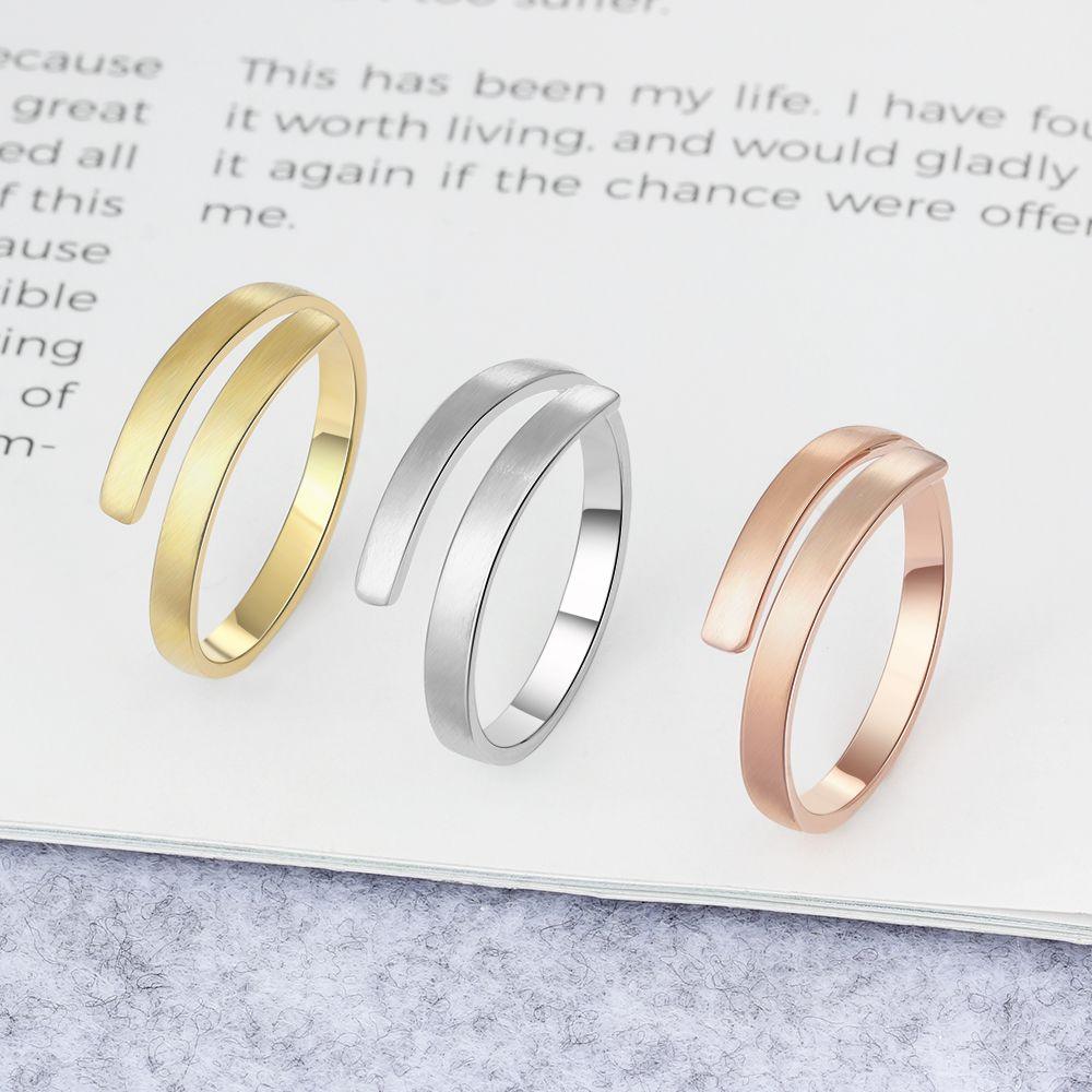 Personalized Stainless Steel Adjustable Rings for Women – 3 Colors Available – Custom Two Names – Trendy Anniversary Jewelry - Personalized Jewel